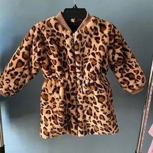 Quilted Faux fur leopard jacket